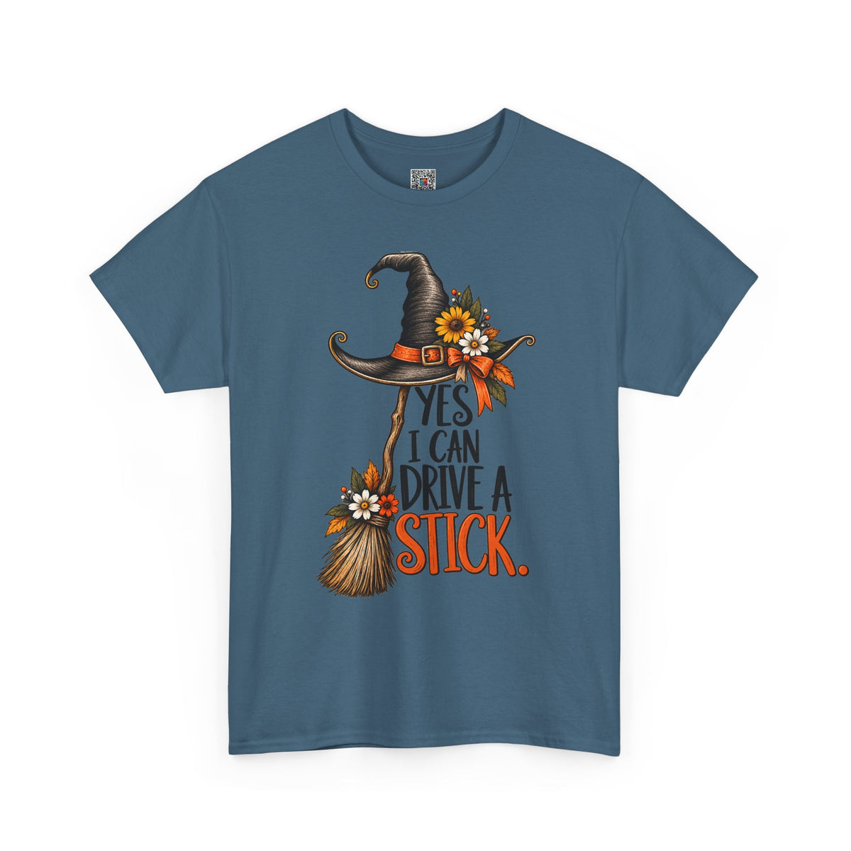 Yes I Can Drive A Stick T-Shirt | Funny Witch Broomstick Halloween Tee | Cr8tive Designs