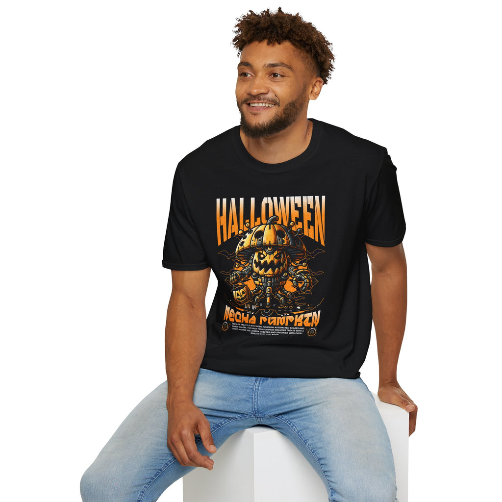 Pumpkin Halloween Tee | Retro Robot Jack-O’-Lantern Shirt | Cr8tive Designs