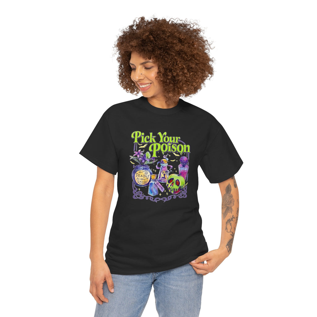 Pick Your Poison | Colorful Witchy Halloween Graphic T-Shirt | Cr8tive Designs