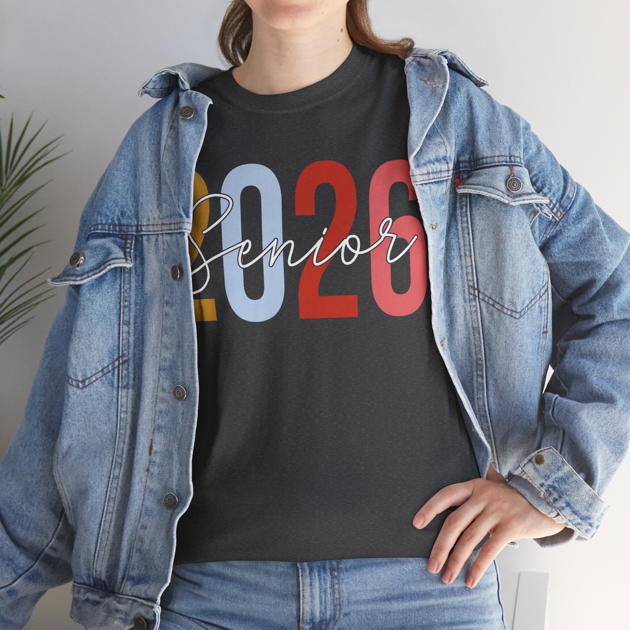 Senior 2026 Script Overlay T-Shirt | Trendy Color Graduation Tee | Senior Shirt | Cr8tive Designs