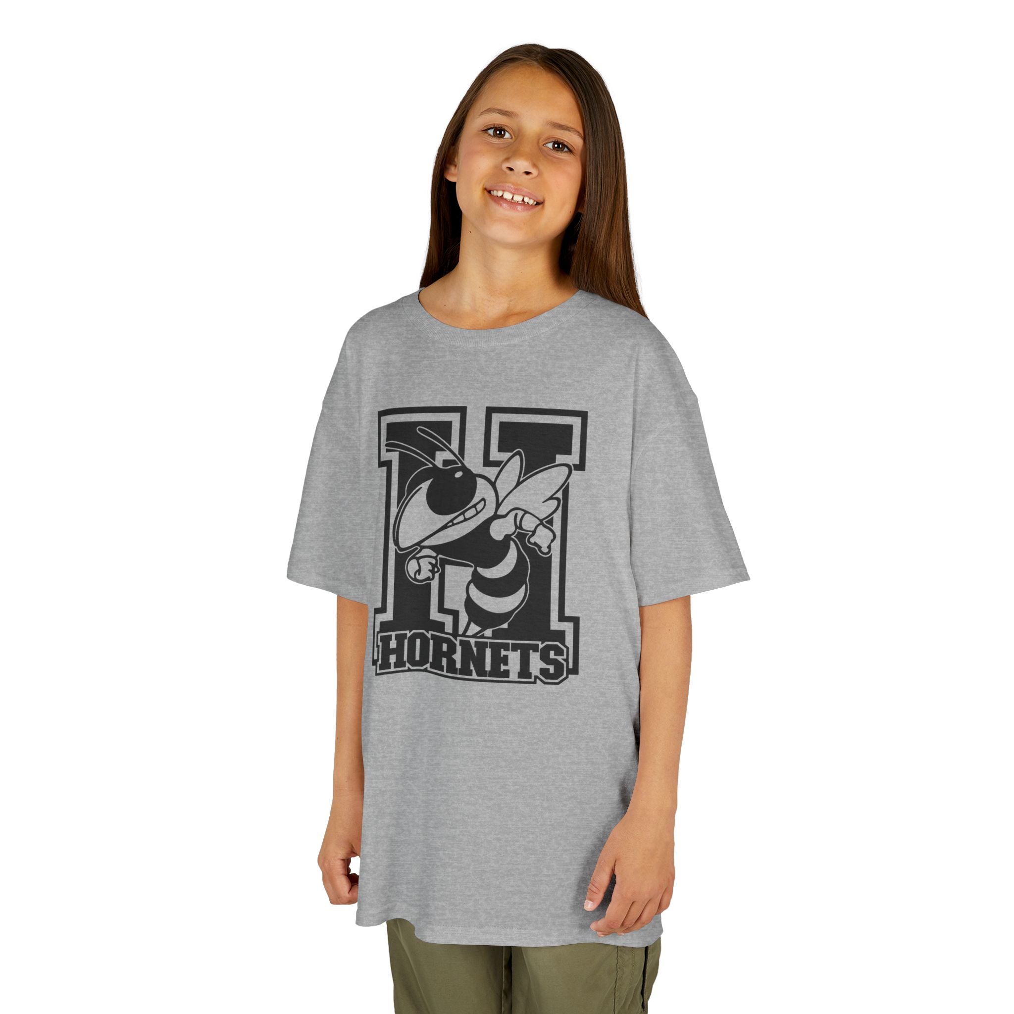 Hornets Letter H Mascot Youth T-Shirt | School Spirit Mascot Tee | Cr8tive Designs