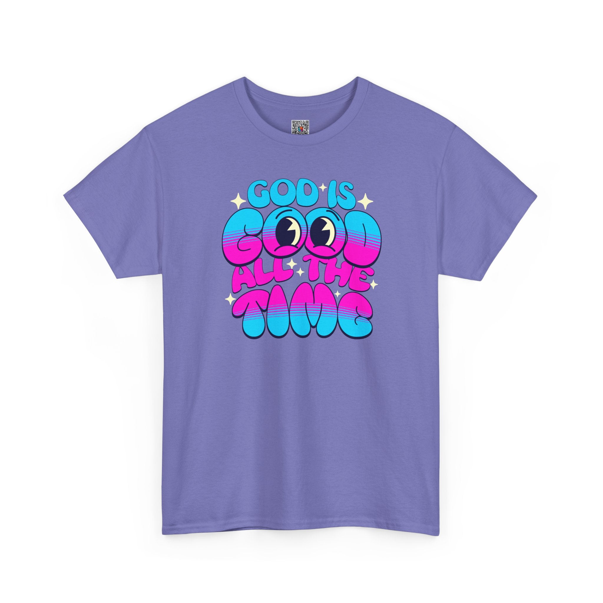 God Is Good All The Time T‑Shirt | Retro Bubble Letter Faith Tee | Cr8tive Designs