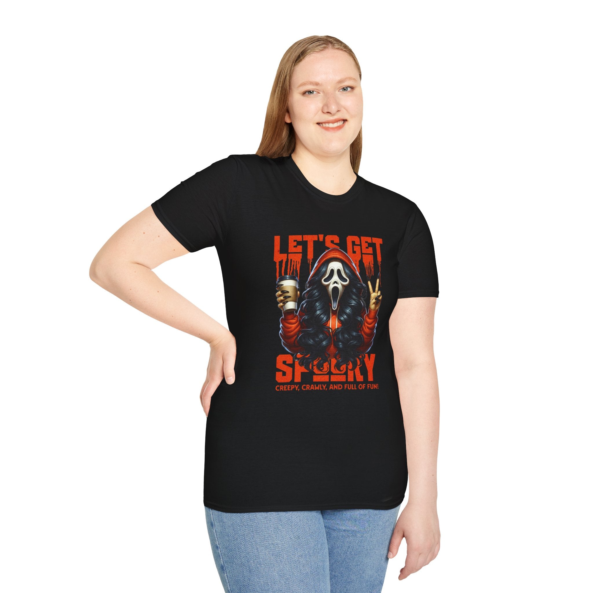 Let's Get Spooky T-Shirt | Horror Mask Halloween Graphic Tee | Cr8tive Designs