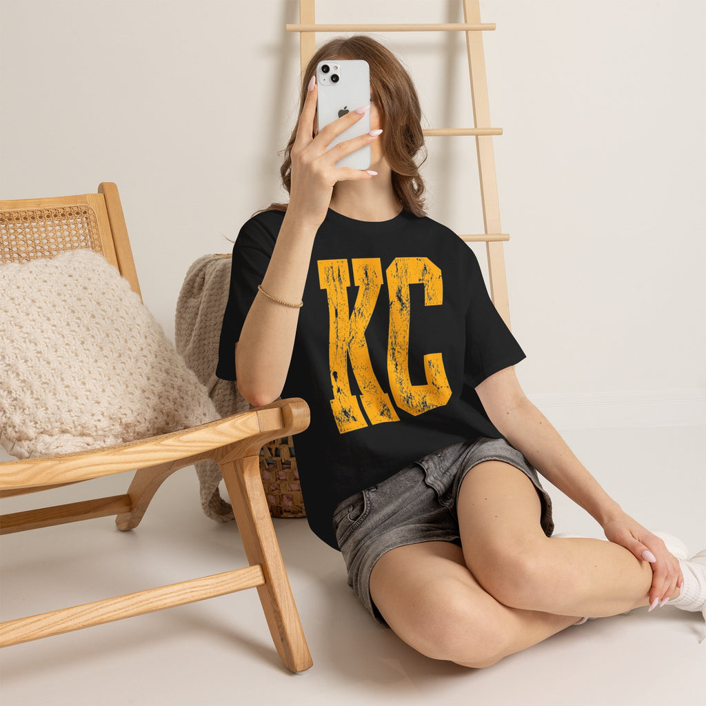 KC Distressed Varsity T-Shirt |  Sports Fan Game Day Tee | Cr8tive Designs
