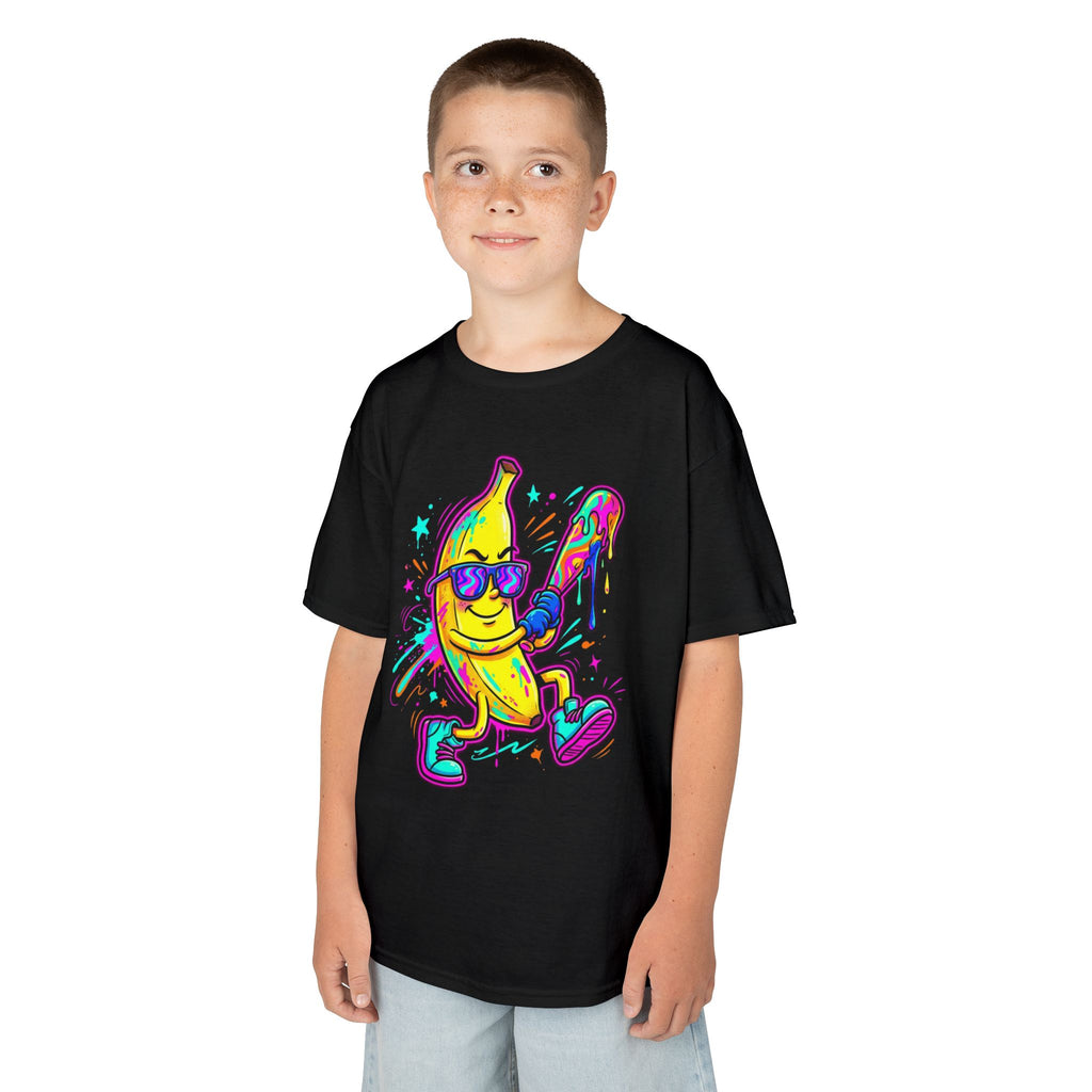 Kids T-Shirt | Neon Skateboarding Banana Graphic Tee | Cr8tive Designs