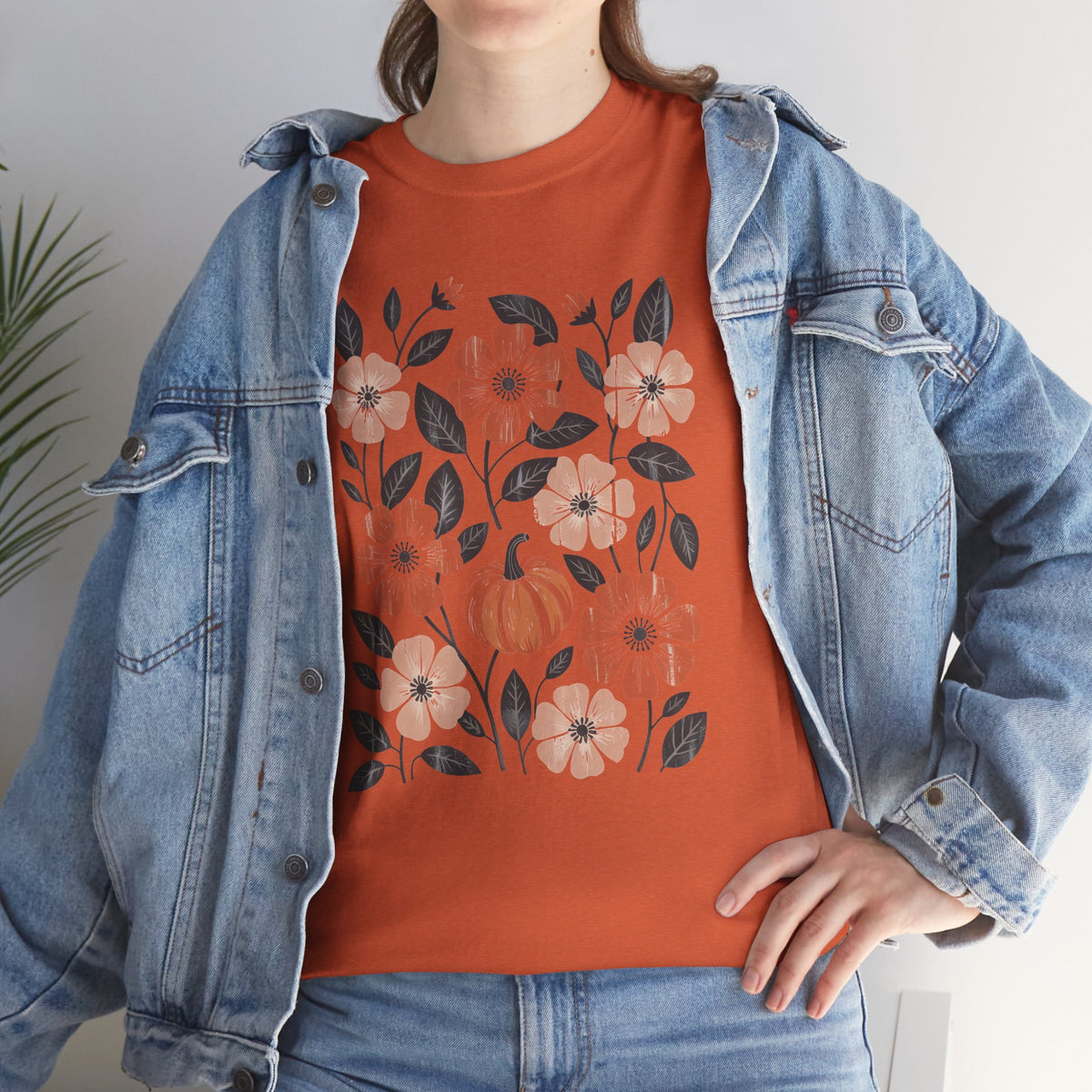 Vintage Floral Pumpkin Tee | Boho Pumpkin & Wildflower T-Shirt | Cr8tive Design