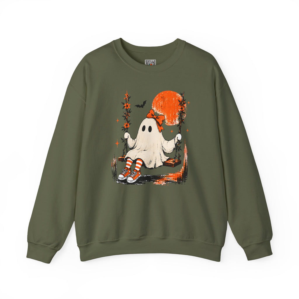 Vintage Swing Ghost Sweater| Cute Autumn Halloween Crewneck Sweater | Cr8tive Designs
