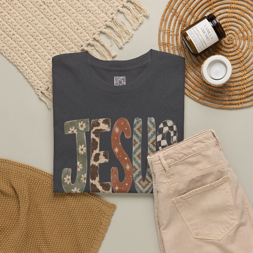 Patterned Jesus Western Tee | Western Country Christian Graphic T-Shirt | Cr8tive Designs