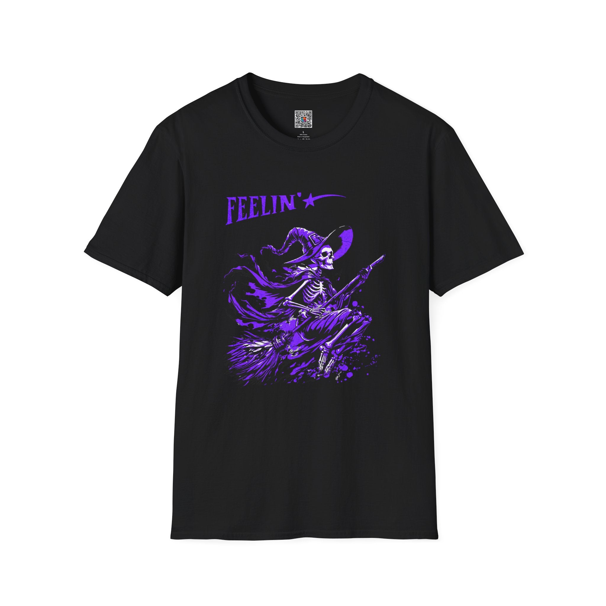 Feelin' Witch Skeleton T-Shirt | Purple Gothic Halloween Tee | Cr8tive Designs