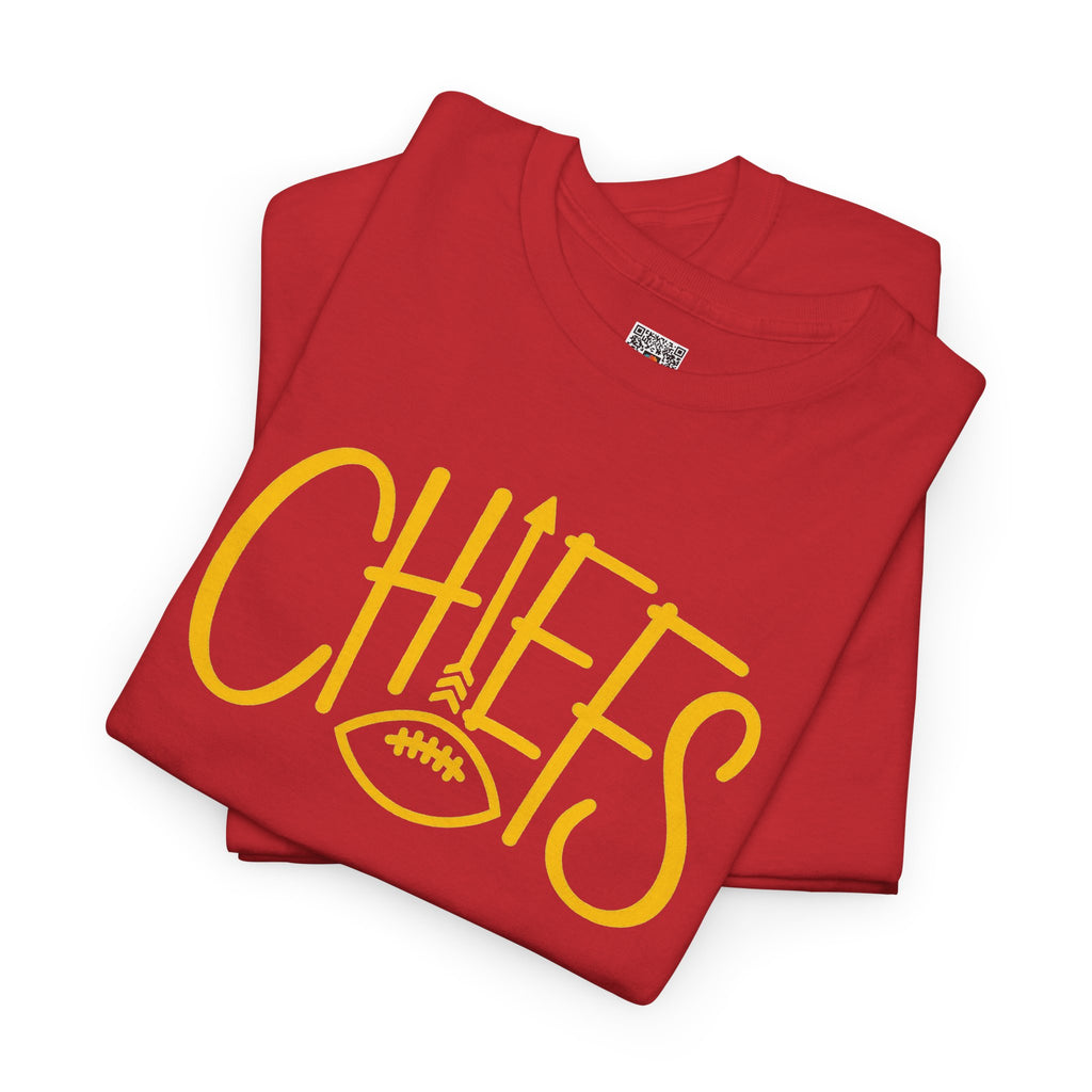 Chiefs Graphic T-Shirt | Red and Gold Sunday Football Spirit Tee | Cr8tive Designs
