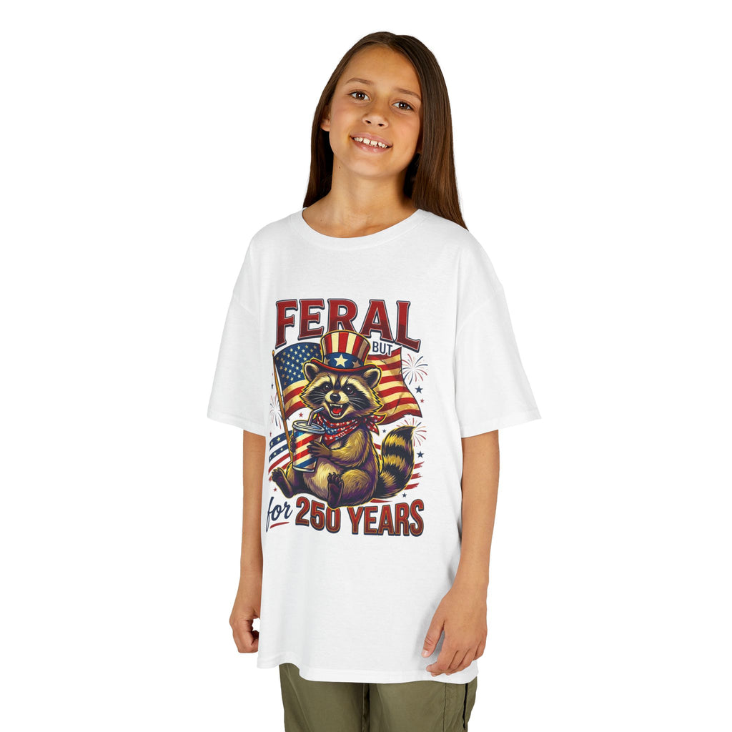 Kids Feral for 250 Years Tee | Patriotic Wildlife Graphic Design | Cr8tive Designs