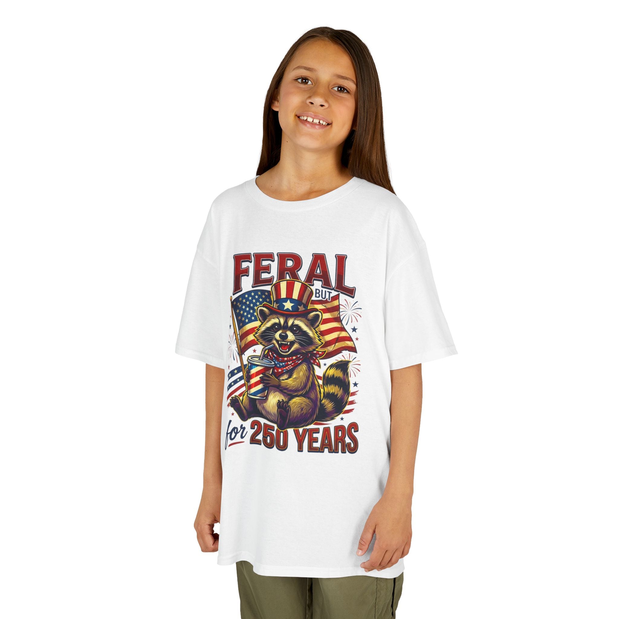 Kids Feral for 250 Years Tee | Patriotic Wildlife Graphic Design | Cr8tive Designs