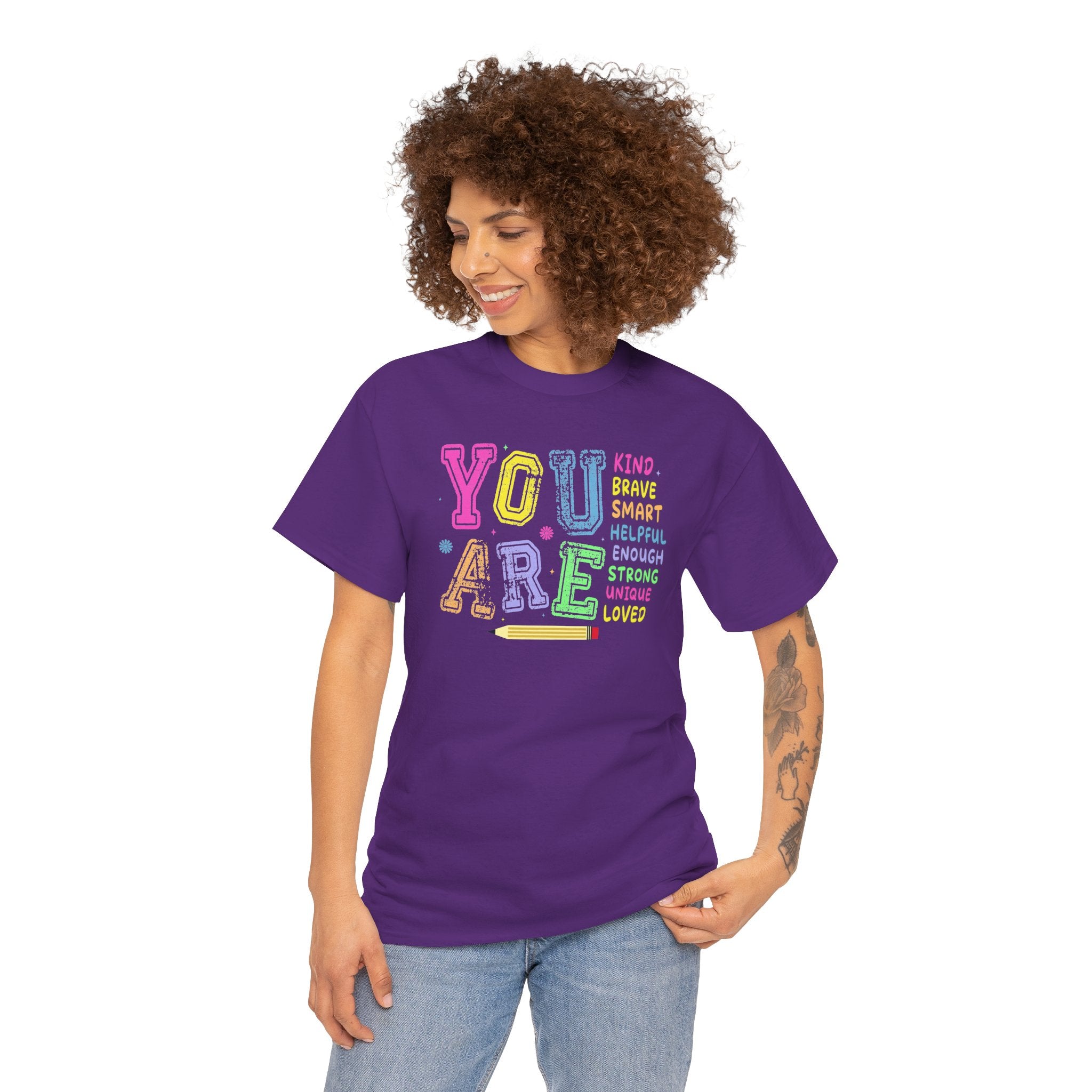 You Are Kind, Brave, Smart & Loved | Positive Back-to-School T-Shirt | Cr8tive Designs