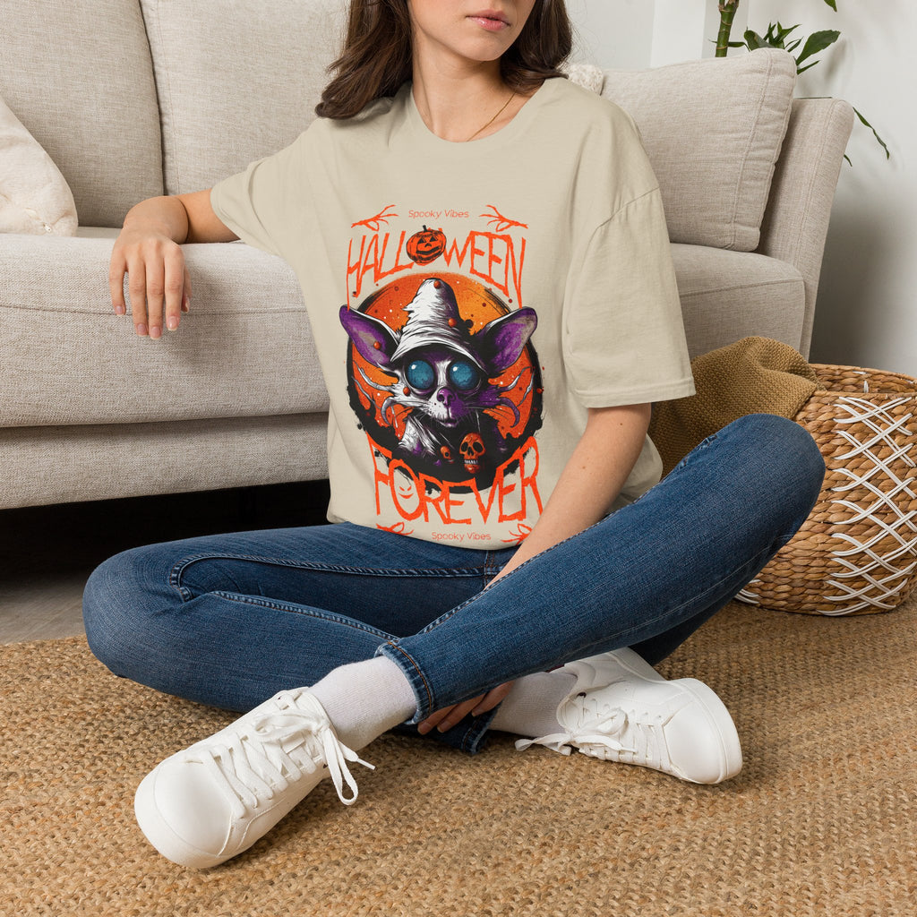 Halloween Forever T-Shirt | Cute Spooky Bat Witch Graphic Tee | Cr8tive Designs