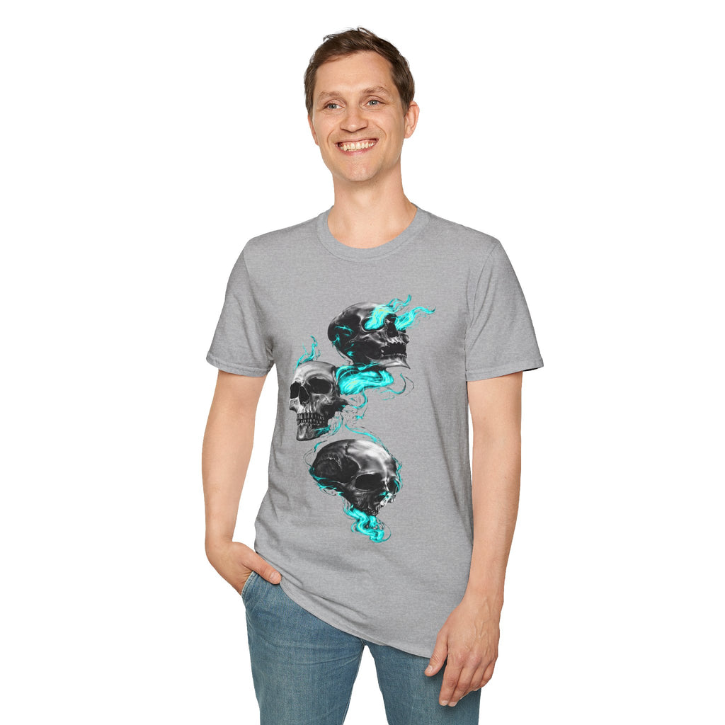 Teal Flame Skulls T-Shirt | Cr8tive Designs