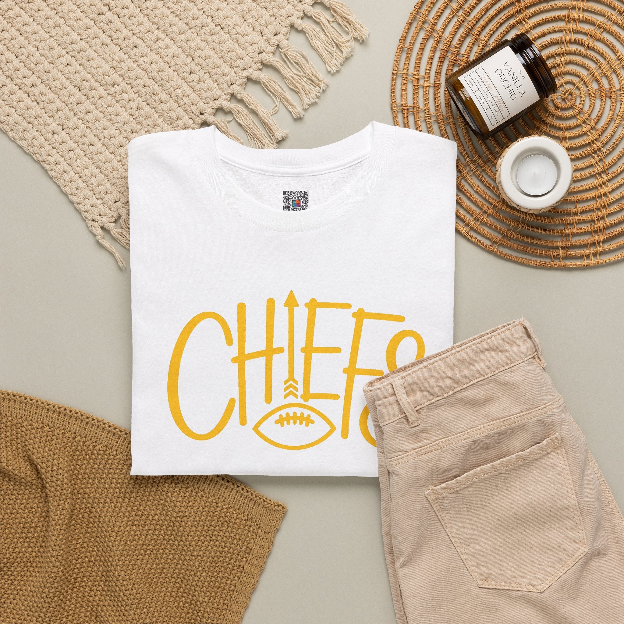 Chiefs Graphic T-Shirt | Red and Gold Sunday Football Spirit Tee | Cr8tive Designs