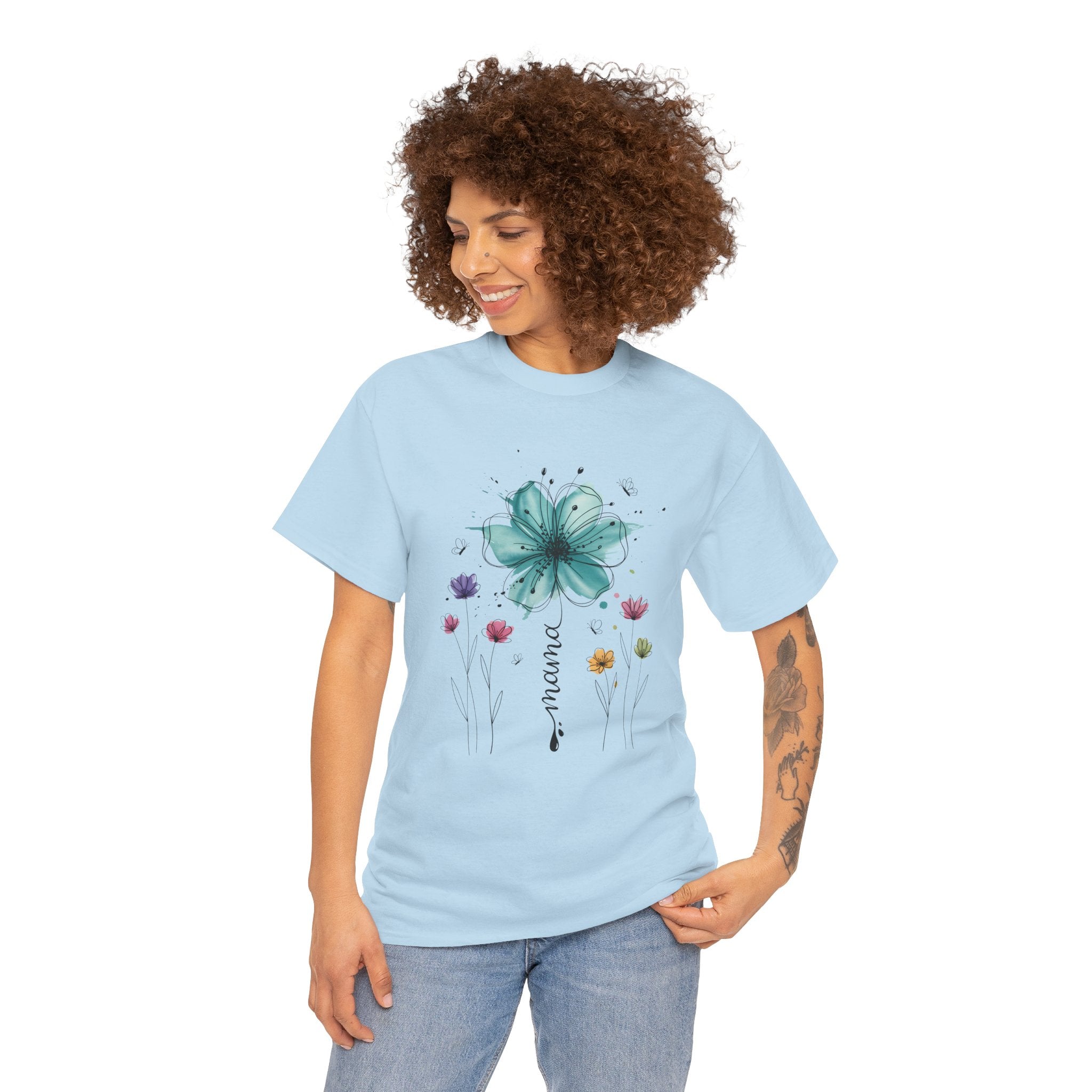 Watercolor Floral Burst T-Shirt – Colorful Artistic Flower Graphic Tee | Cr8tive Designs
