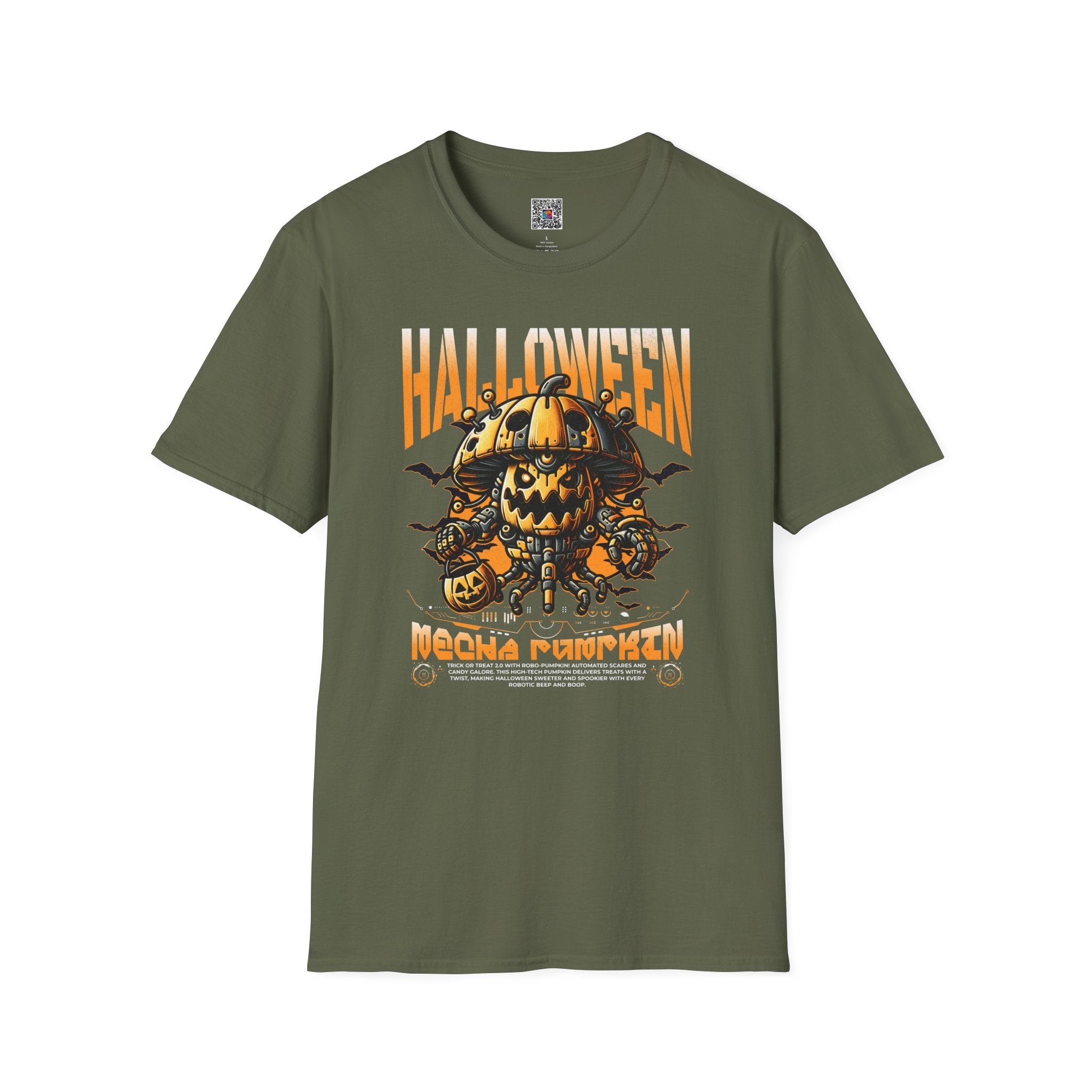 Pumpkin Halloween Tee | Retro Robot Jack-O’-Lantern Shirt | Cr8tive Designs