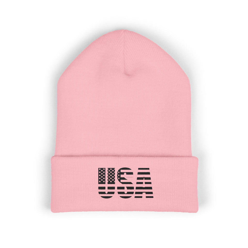 USA Flag Embroidered Cuffed Beanie/Cr8tive Designs