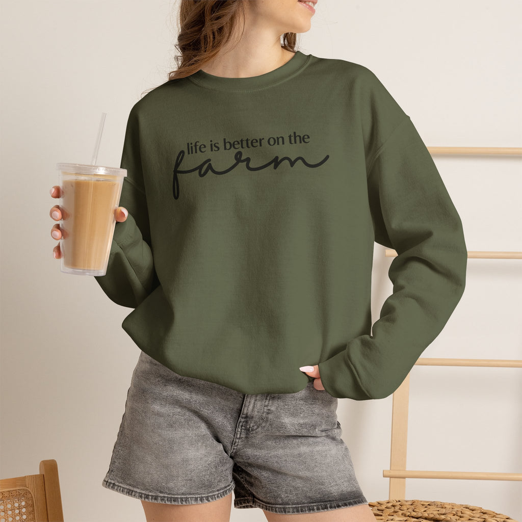 Life Is Better On The Farm Sweatshirt | Rustic Country Crewneck Pullover | Cr8tive Designs