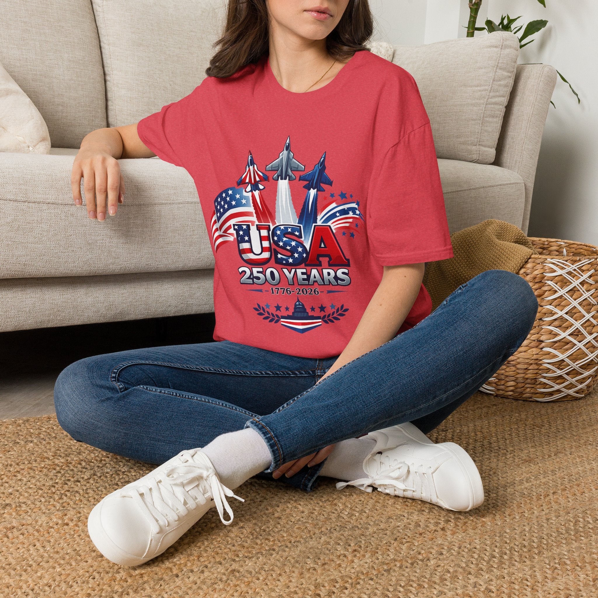 USA 250 Years | Patriotic Jet & American Flag Design | Cr8tive Designs