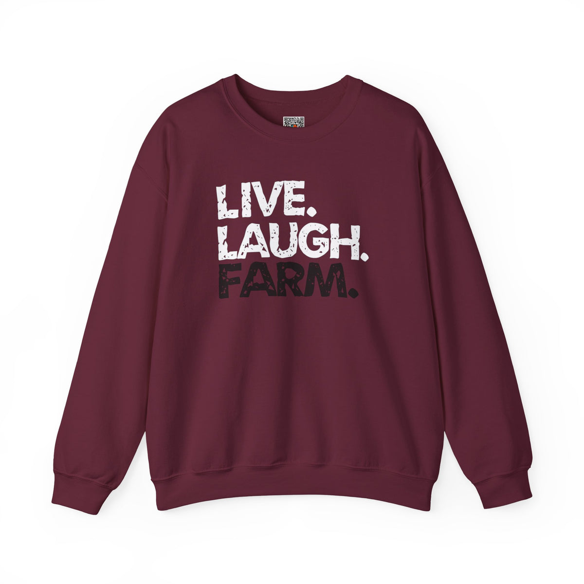 Live Laugh Farm Sweatshirt | Rustic Country Crewneck | Cr8tive Designs