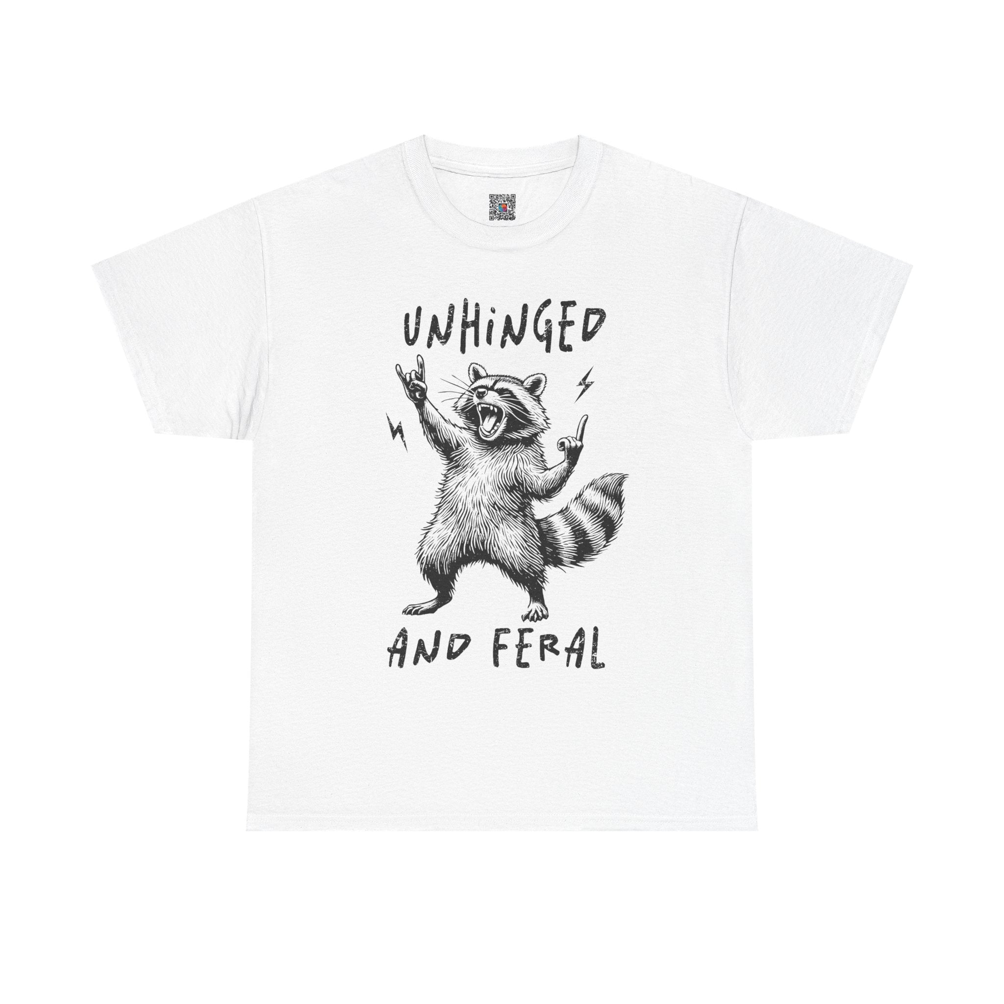Unhinged and Feral Graphic Tee – Funny Raccoon Shirt, Trendy Chaos Mom Life Tee | Cr8tive Designs