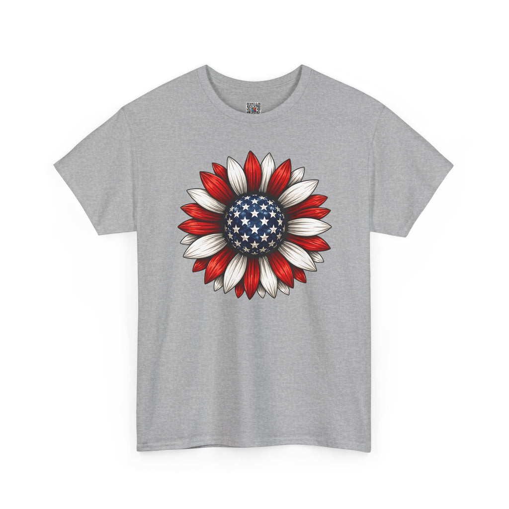 Patriotic Sunflower| American Flag Floral Tee for 4th of July| Cr8tive Designs