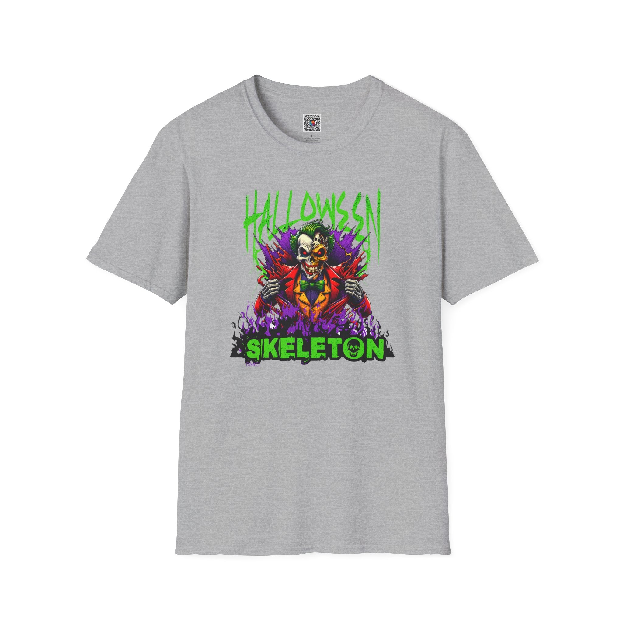 Halloween Skeleton T-Shirt | Neon Horror Clown Graphic Tee | Cr8tive Designs