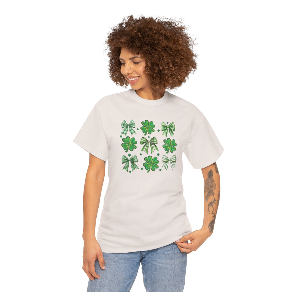 St. Patrick's Day Shamrock Bow T-Shirt/Cr8tive Designs
