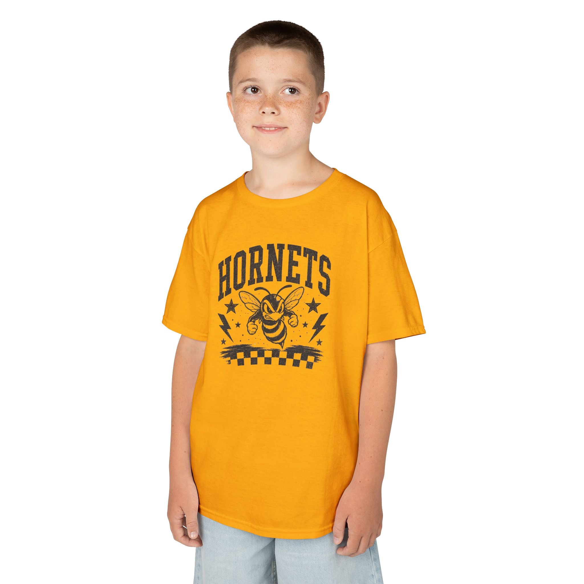 Vintage Hornets Mascot Youth T-Shirt | School Spirit Mascot Tee | Cr8tive Designs