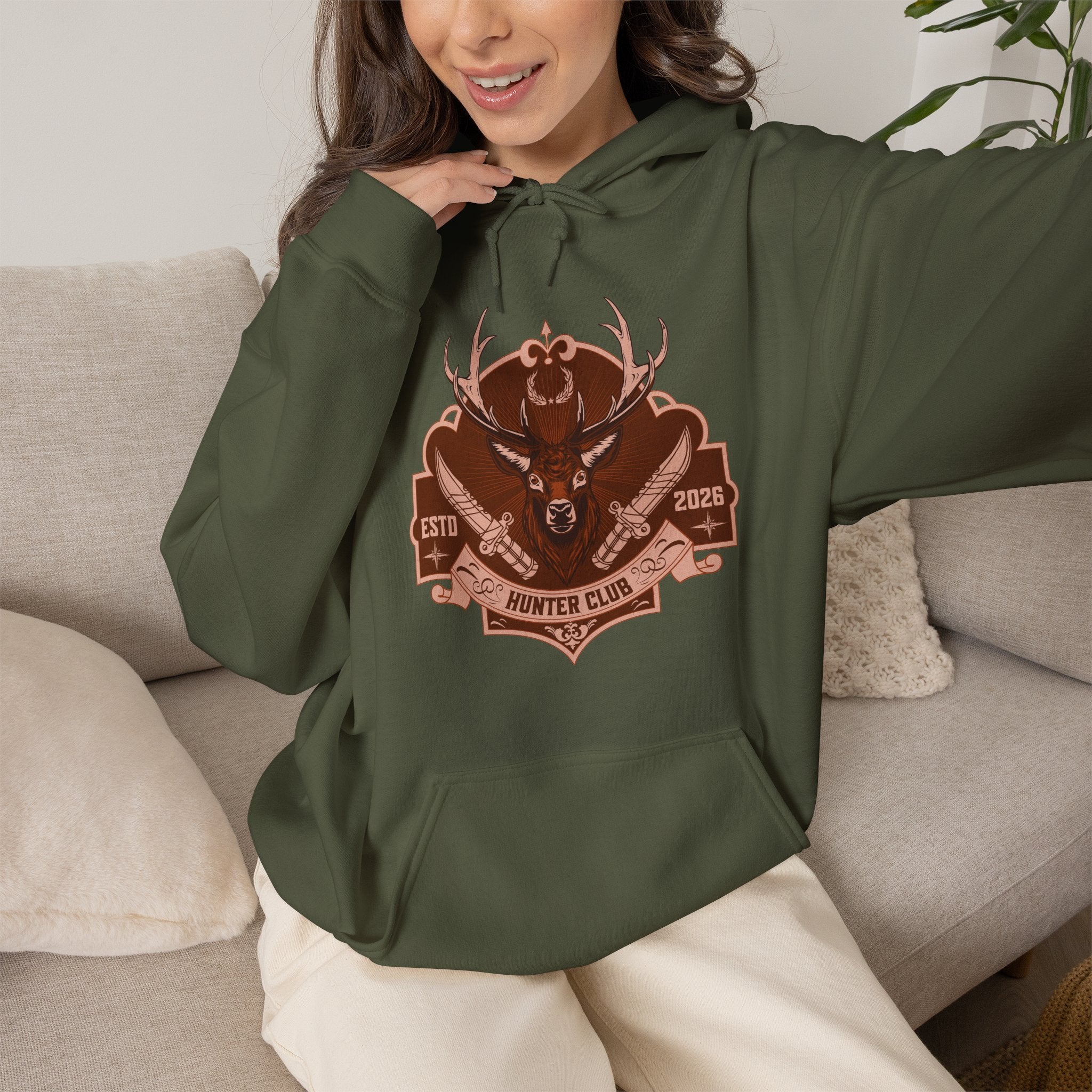 Hunter Club Hoodie | Vintage Deer Hunting Design | Cr8tive Designs