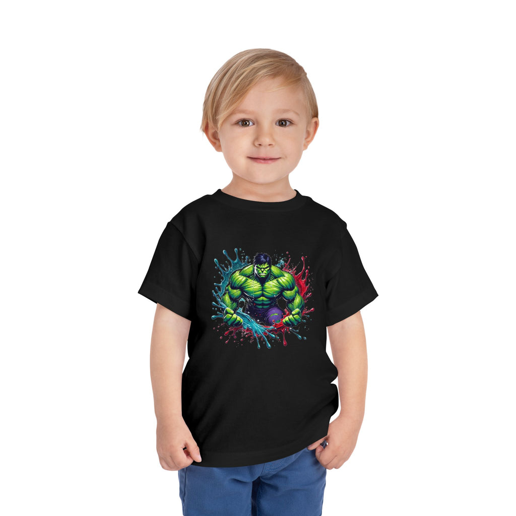 Green Rage Superhero Toddler Tee | Comic-Inspired Action T-Shirt | Cr8tive Designs