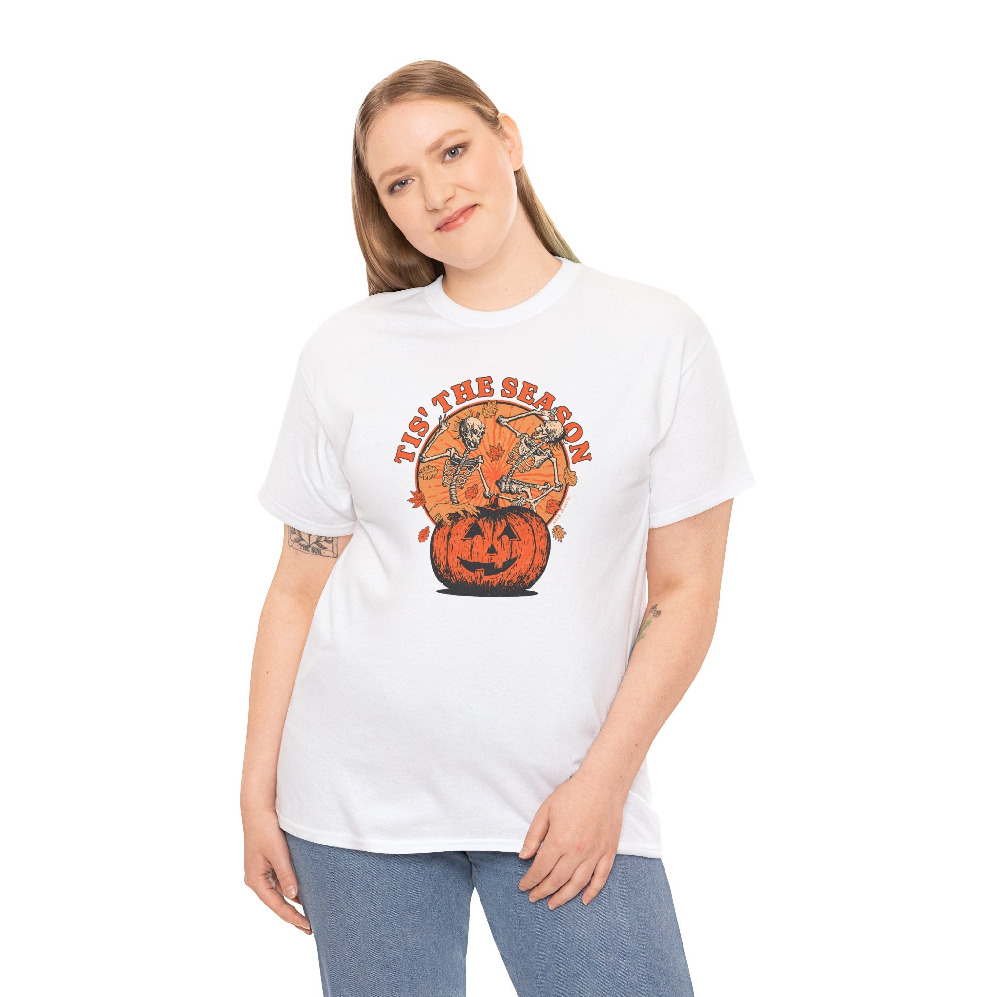 Tis The Season Dancing Skeletons Tee | Vintage Spooky Graphic T-Shirt | Cr8tive Designs