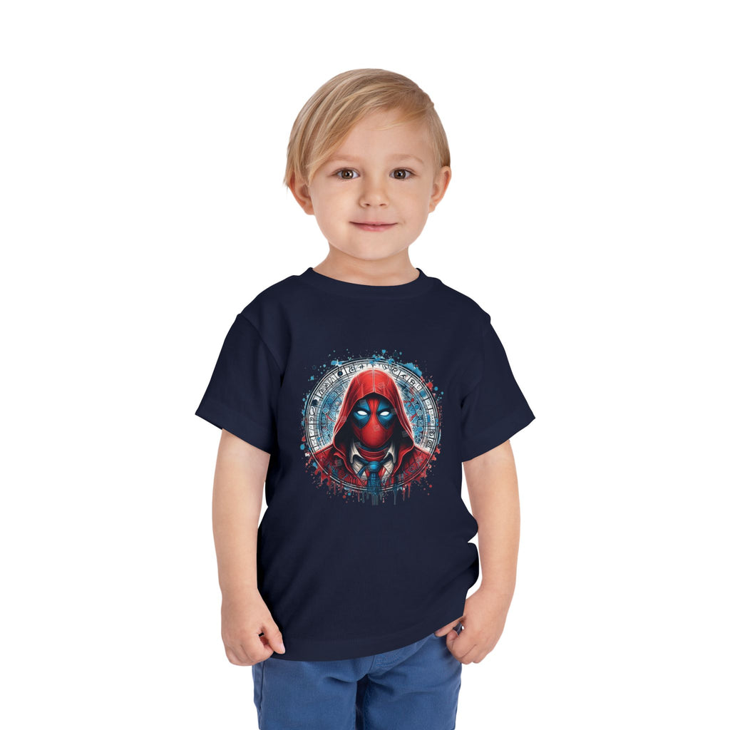 Red Masked Antihero Toddler Tee | Comic-Inspired Hero T-Shirt Design | Cr8tive Designs