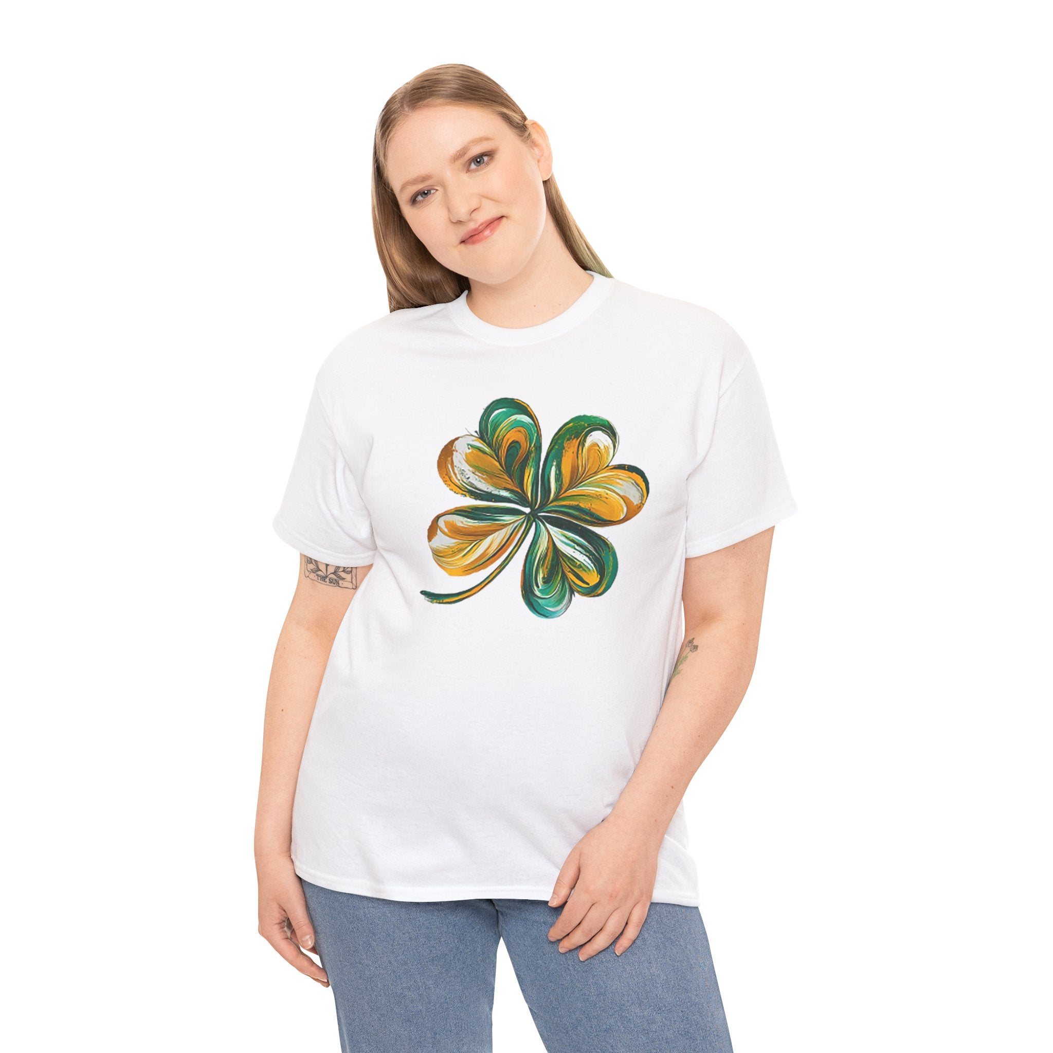 St. Patrick's Day Green & Gold Clover T-Shirt