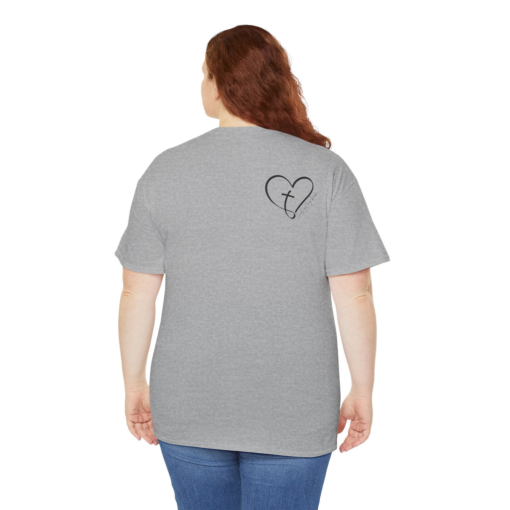 Heart & Cross Tee — Minimal Faith Graphic T-Shirt