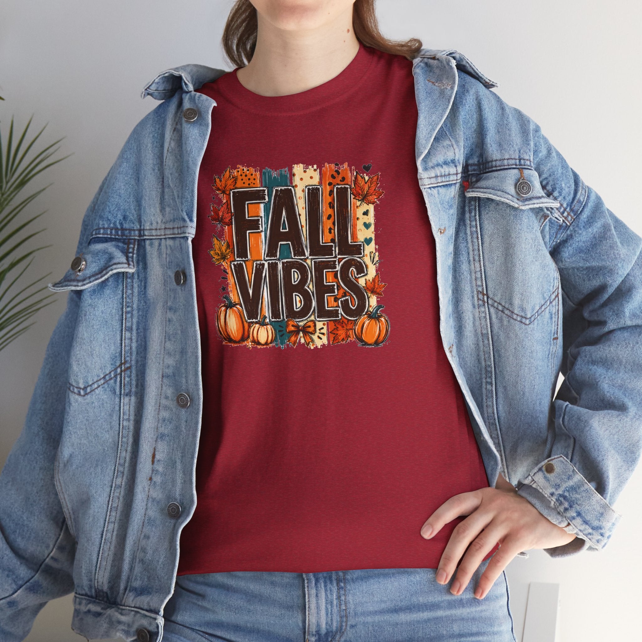 Fall Vibes Pumpkin Tee | Colorful Autumn Graphic T-Shirt | Cr8tive Designs
