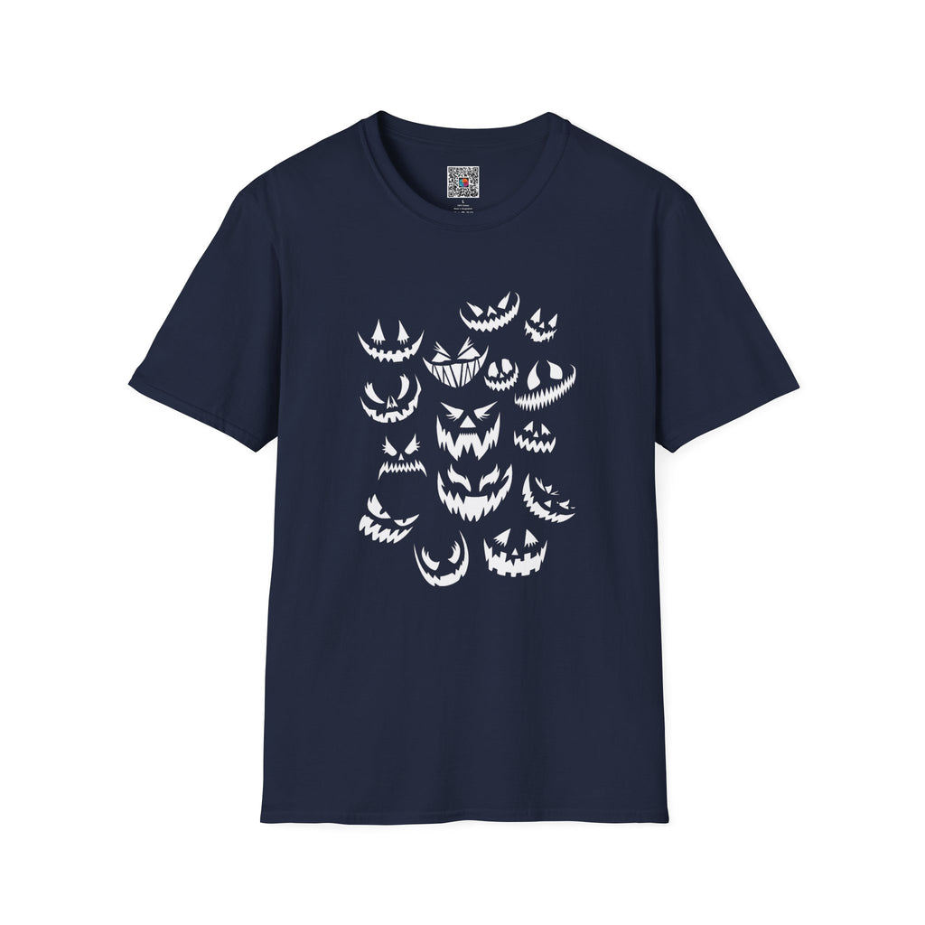 Halloween Jack-O'-Lantern Faces T-Shirt | Spooky Pumpkin Smile Tee | Cr8tive Designs