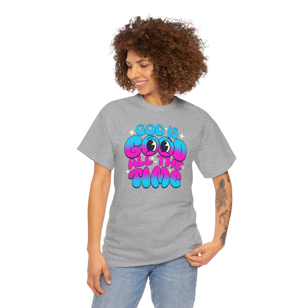 God Is Good All The Time T‑Shirt | Retro Bubble Letter Faith Tee | Cr8tive Designs