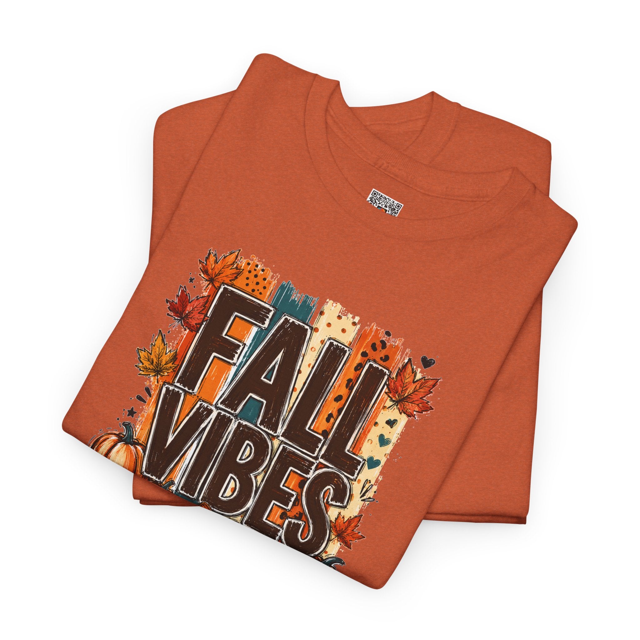 Fall Vibes Pumpkin Tee | Colorful Autumn Graphic T-Shirt | Cr8tive Designs
