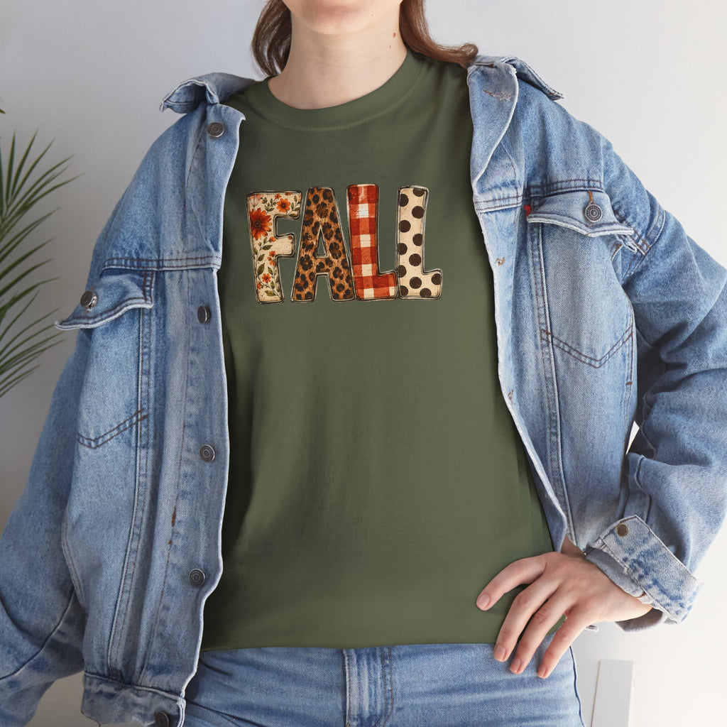 Floral Leopard Plaid FALL Tee | Rustic Autumn Graphic T-Shirt | Cr8tive Designs