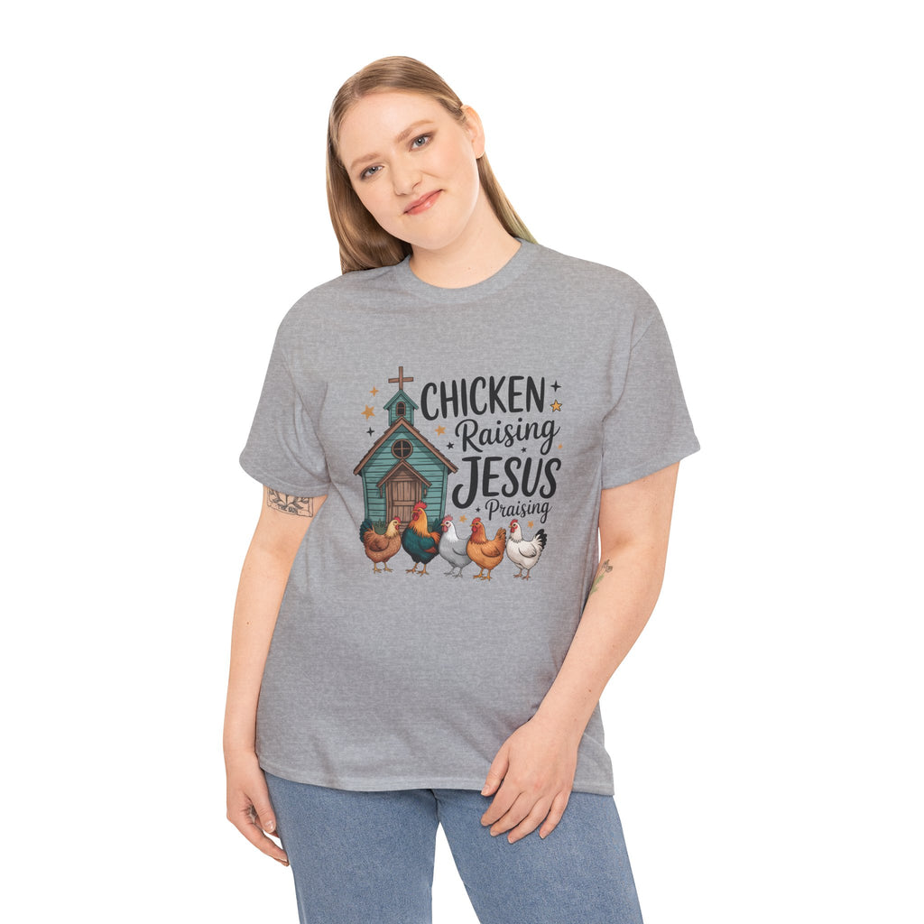 Chicken Raising, Jesus Praising | Farm Faith Shirt | Cr8tive Designs