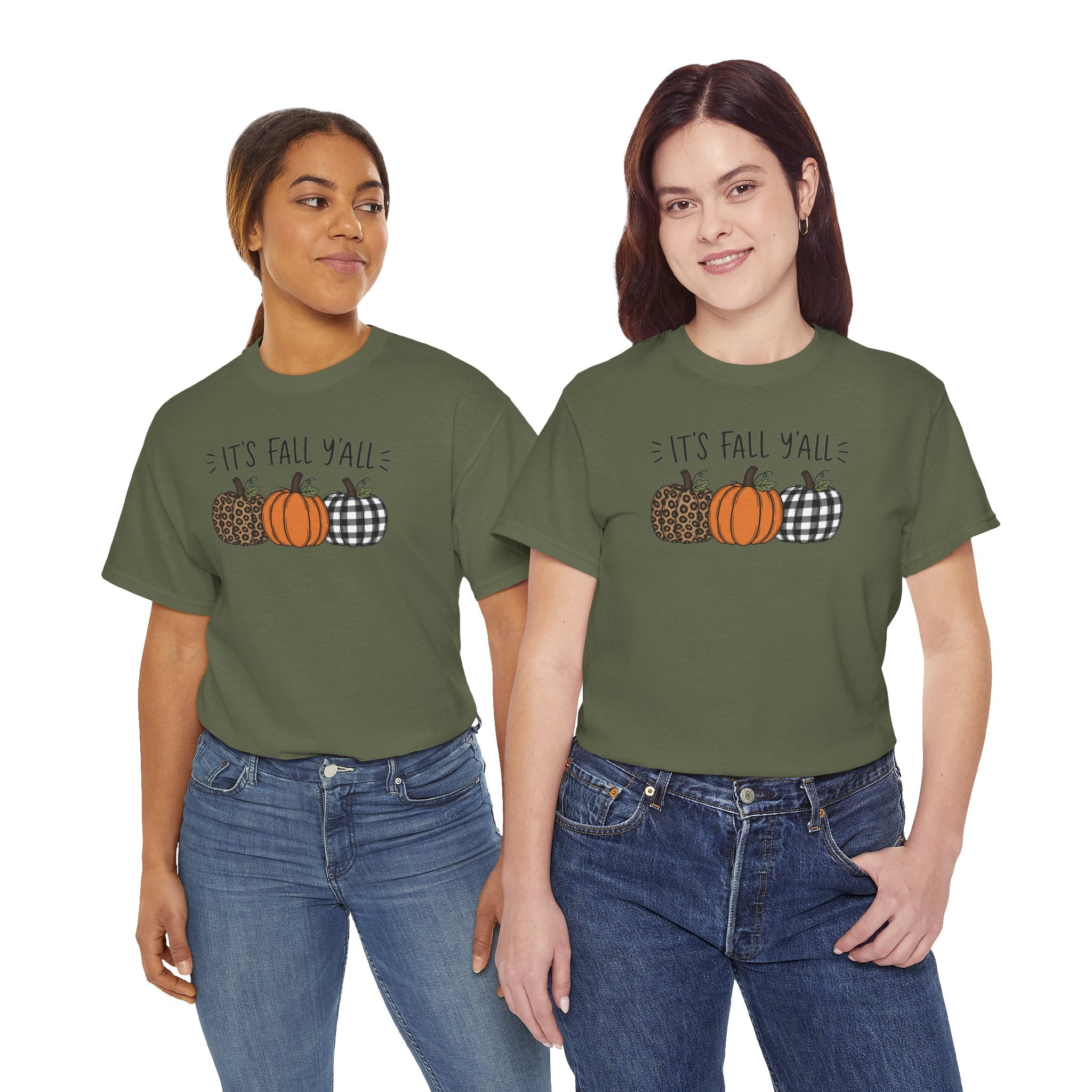 It's Fall Y'all Tee | Patterned Pumpkins Autumn T-Shirt | Cr8tive Designs