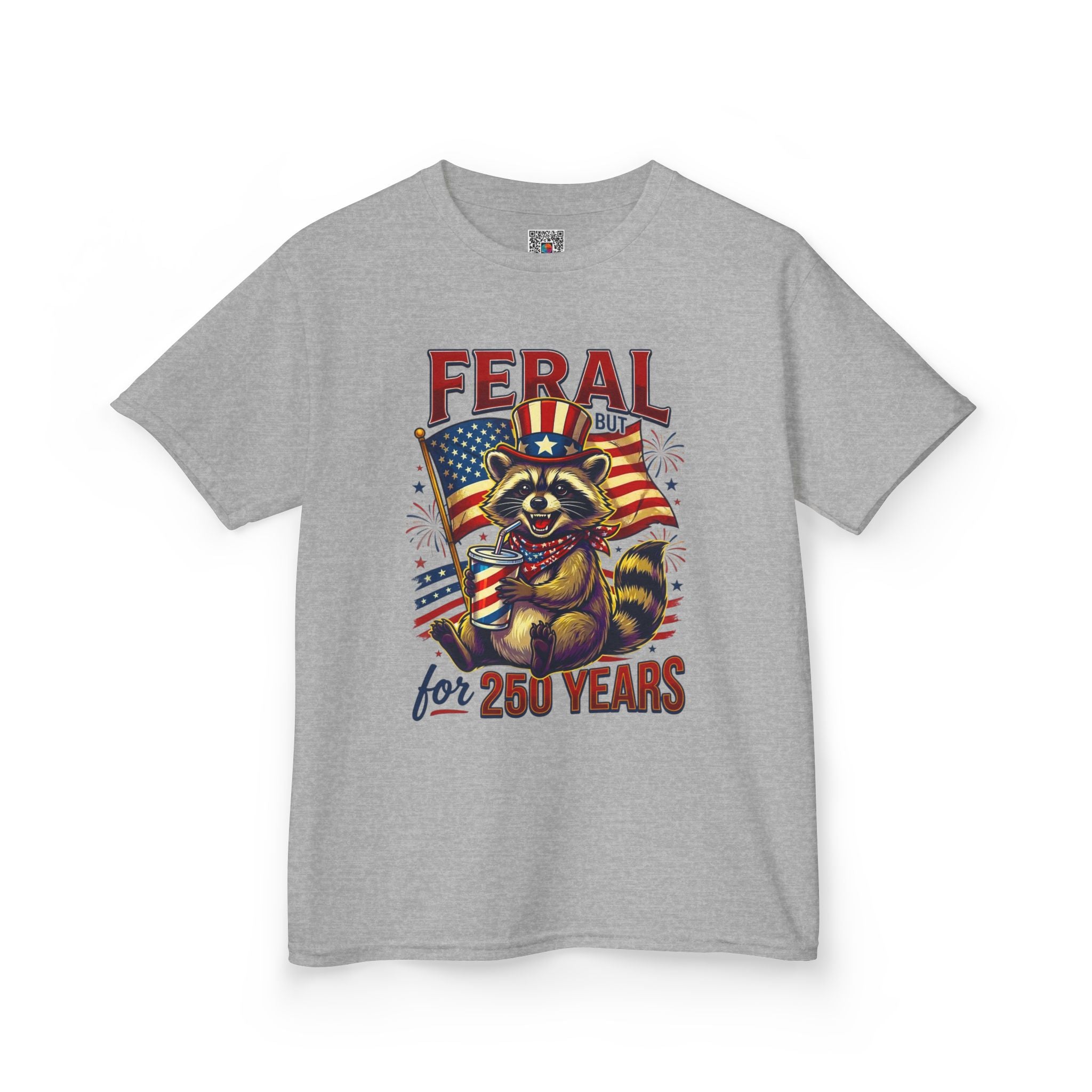 Kids Feral for 250 Years Tee | Patriotic Wildlife Graphic Design | Cr8tive Designs
