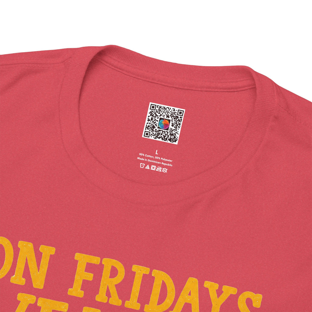 On Fridays We Wear Red Unisex T-Shirt | Football Sunday Game Day Tee | Cr8tive Designs