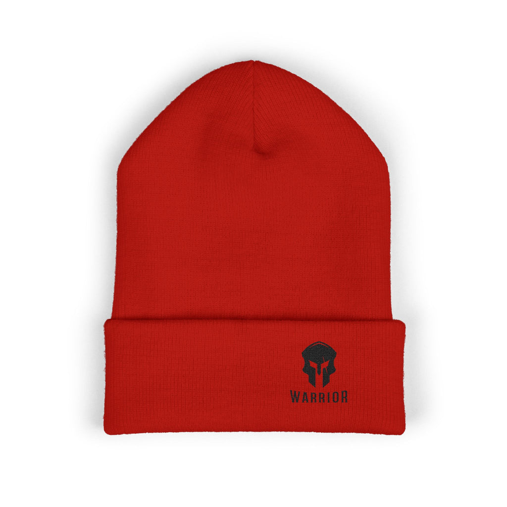 Warrior Skull Embroidered Cuffed Beanie/Cr8tive Designs