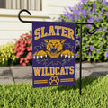 Slater Wildcats Purple & Gold Garden Flag | 12" × 18" School Spirit Flag | Cr8tive Designs
