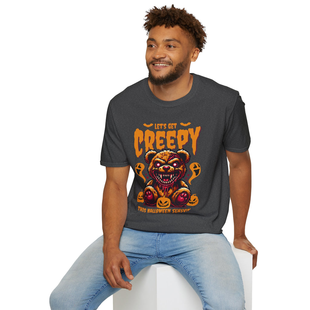 Let's Get Creepy Halloween T-Shirt | Scary Teddy Horror Graphic Tee | Cr8tive Designs