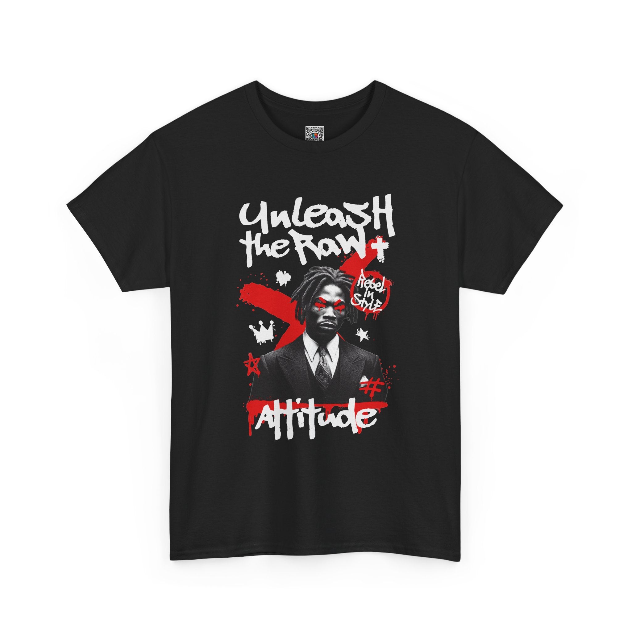 Unleash the Raw Attitude T-Shirt | Streetwear Graffiti Portrait Graphic Tee | Cr8tive Designs
